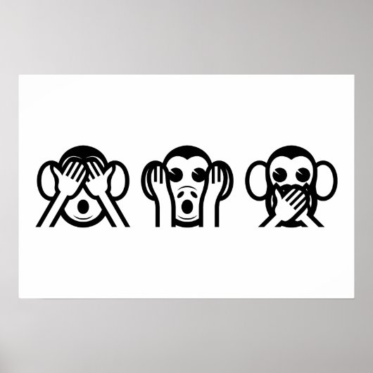 3 Wijze Apen Emoji Poster (Voorkant)