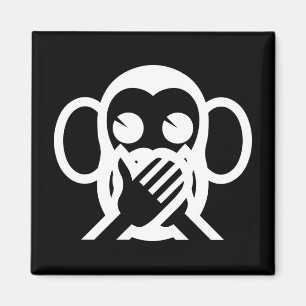3 Wijze Apen Iwazaru 言わざる Spreek GEEN Kwaad Emoji Magneet