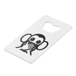 3 Wijze Apen Iwazaru 言わざる Zeg Geen Kwaad Emoji Kredietkaart Flessenopener