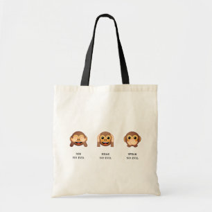 3 Wijze apen: Zie geen kwaad, hoor geen kwaad, spr Tote Bag