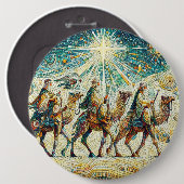 3 Wijze mannen Ronde Button 6,0 Cm (Voorkant /achterkant)