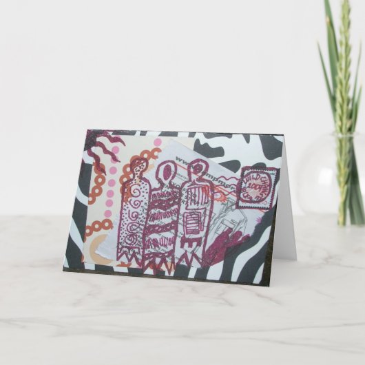 3 wijze vrouwen collage feestdagen kaart (Voorkant)