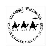 3 Wijzen Koningen, Ster Ronde Naam Adres Rubberstempel (Afrduk)