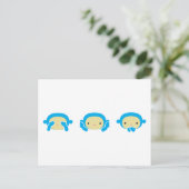 3 Wise Monkeys Briefkaart (Staand voorkant)