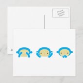 3 Wise Monkeys Briefkaart (Voorkant / Achterkant)