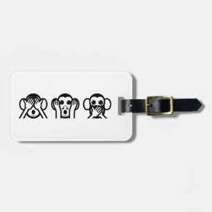 3 Wise Monkeys Emoji Bagagelabel