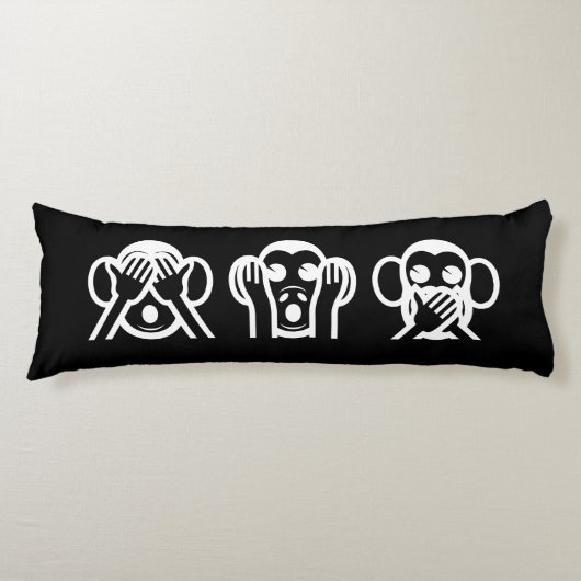 3 Wise Monkeys Emoji Body Pillow Lichaamskussen (Voorkant)