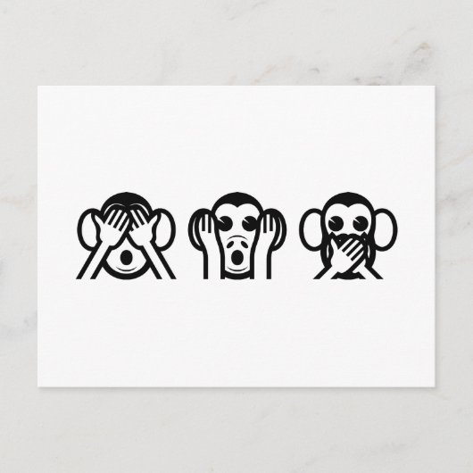 3 Wise Monkeys Emoji Briefkaart (Voorkant)