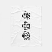 3 Wise Monkeys Emoji Fleece Deken (Voorkant)