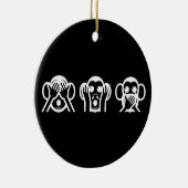 3 Wise Monkeys Emoji Keramisch Ornament (Rechts)