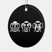 3 Wise Monkeys Emoji Keramisch Ornament (Links)