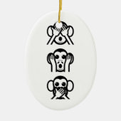 3 Wise Monkeys Emoji Keramisch Ornament (Voorkant)