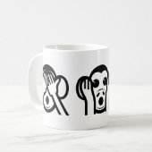 3 Wise Monkeys Emoji Koffiemok (Voorkant links)