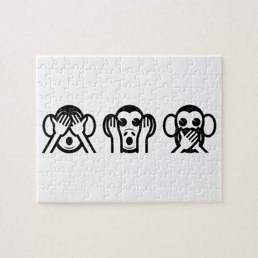 3 Wise Monkeys Emoji Legpuzzel (Horizontaal)