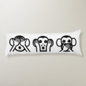 3 Wise Monkeys Emoji Lichaamskussen (Achterkant)