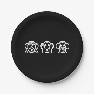 3 Wise Monkeys Emoji Papieren Bordje