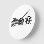 3 Wise Monkeys Emoji Ronde Klok (Hoek)