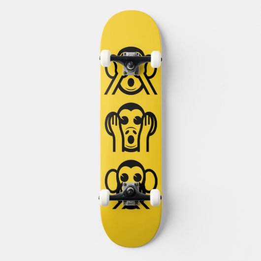 3 Wise Monkeys Emoji Skateboard (Voorkant)