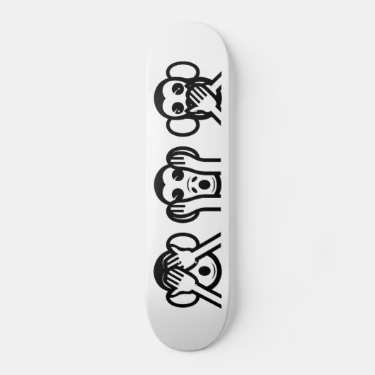 3 Wise Monkeys Emoji Skateboard (Voorkant)