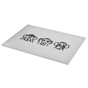 3 Wise Monkeys Emoji Snijplank