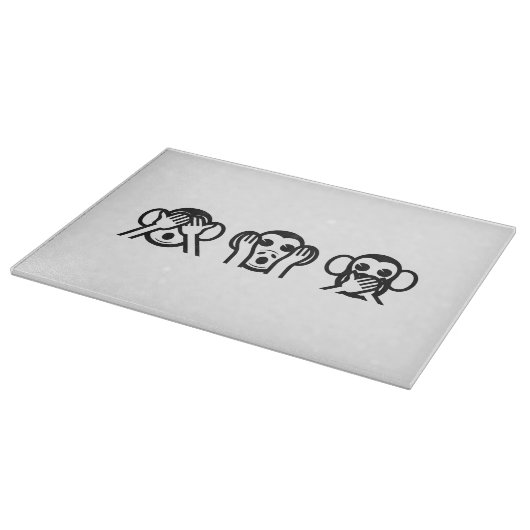 3 Wise Monkeys Emoji Snijplank (Hoek)