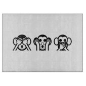 3 Wise Monkeys Emoji Snijplank (Voorkant)