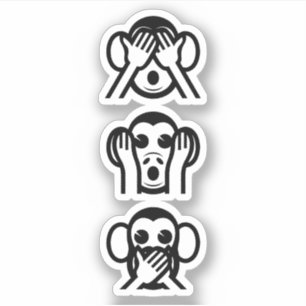 3 Wise Monkeys Emoji Sticker