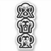 3 Wise Monkeys Emoji Sticker (Voorkant)