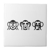 3 Wise Monkeys Emoji Tegeltje (Voorkant)