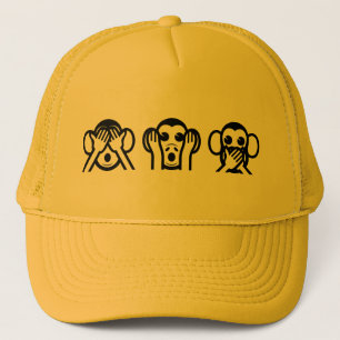 3 Wise Monkeys Emoji Trucker Pet