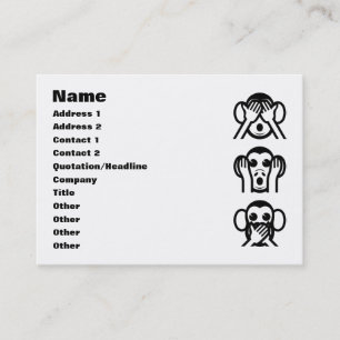 3 Wise Monkeys Emoji Visitekaartje