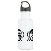 3 Wise Monkeys Emoji Waterfles (Achterkant)