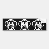 3 Wise Monkeys Iwazaru 言 ざ る Emoji Bumpersticker (Voorkant)