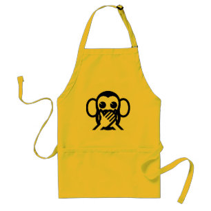 3 Wise Monkeys Iwazaru 言 ざ る Emoji Standaard Schort