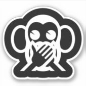 3 Wise Monkeys Iwazaru 言 ざ る Emoji Sticker (Voorkant)