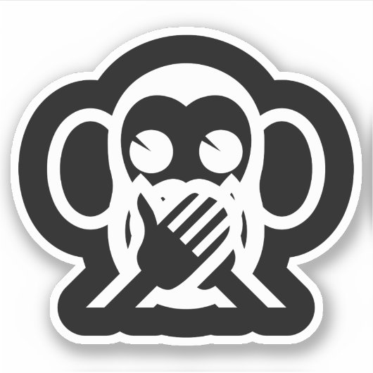 3 Wise Monkeys Iwazaru 言 ざ る Emoji Sticker (Voorkant)