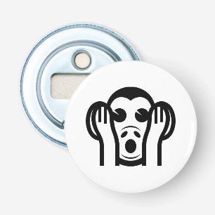 3 Wise Monkeys Kikazaru 聞 ざ horen る GEEN Kwaad Emo Button Flesopener