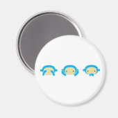 3 Wise Monkeys Magneet (Voorkant / Achterkant)