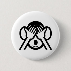 3 Wise Monkeys Mizaru 見 ざ る Zie GEEN Kwaad Emoji Ronde Button 5,7 Cm