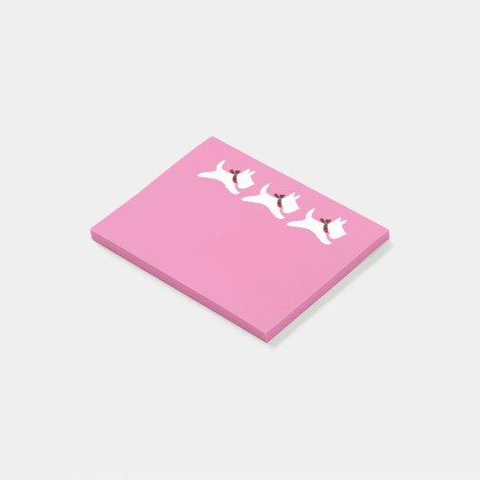 3 Witte Scotties personaliseren Post-it® Notes (Schuin)