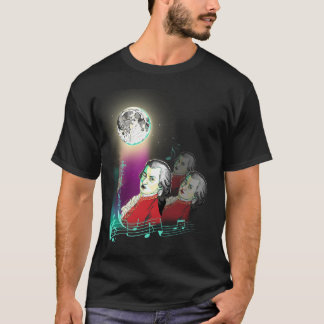 3 Wolfgang Amadeus Mozarts en Moon T-shirt