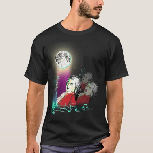 3 Wolfgang Amadeus Mozarts en Moon T-shirt (Voorkant)
