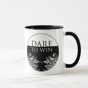 3 Word Quote-Dare aan Win-Inspirerend Mok
