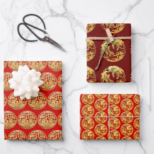 3 Wp2 Gold Chinois Papier coupé Année Choisir C (Recto)