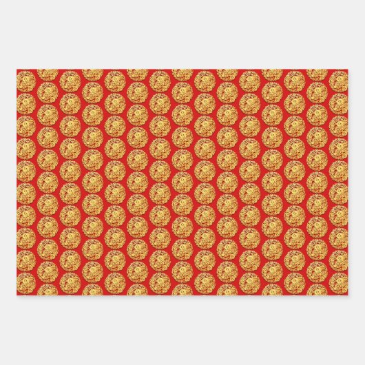 3 Wp2 Or Chinois Papier Coupé Année de lapin Chois (Devant 3)