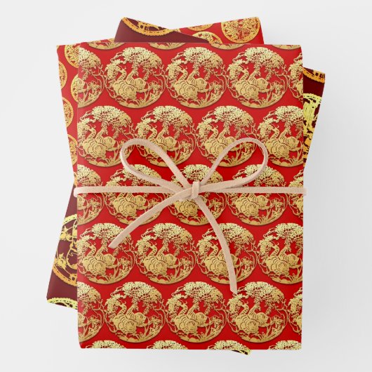 3 Wp3 Gold Chinois Papier coupé Année Choisir C (En situation)