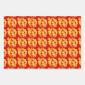 3 WP Chinese papiersnit Rat met druivenKies Kleur Inpakpapier Vel (Voorkant)