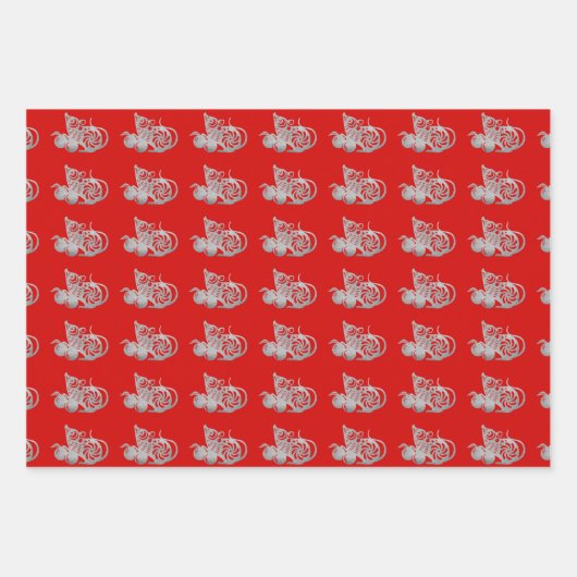 3 WP Chinois coupé en papier Rat fruits Choisir la (Devant 3)