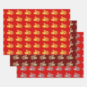 3 WP Chinois coupé en papier Rat fruits Choisir la