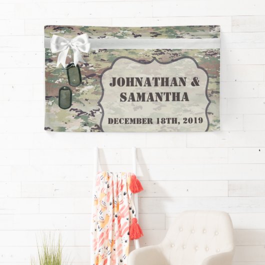 3' x5' Personalized Banner Army OCP Camo Uniform (Insitu)